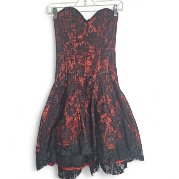 Daisy Corsets Dresses & Skirts - Daisy Corsets Womens Lavish Lace Corset Dress Red & Black Lace Small